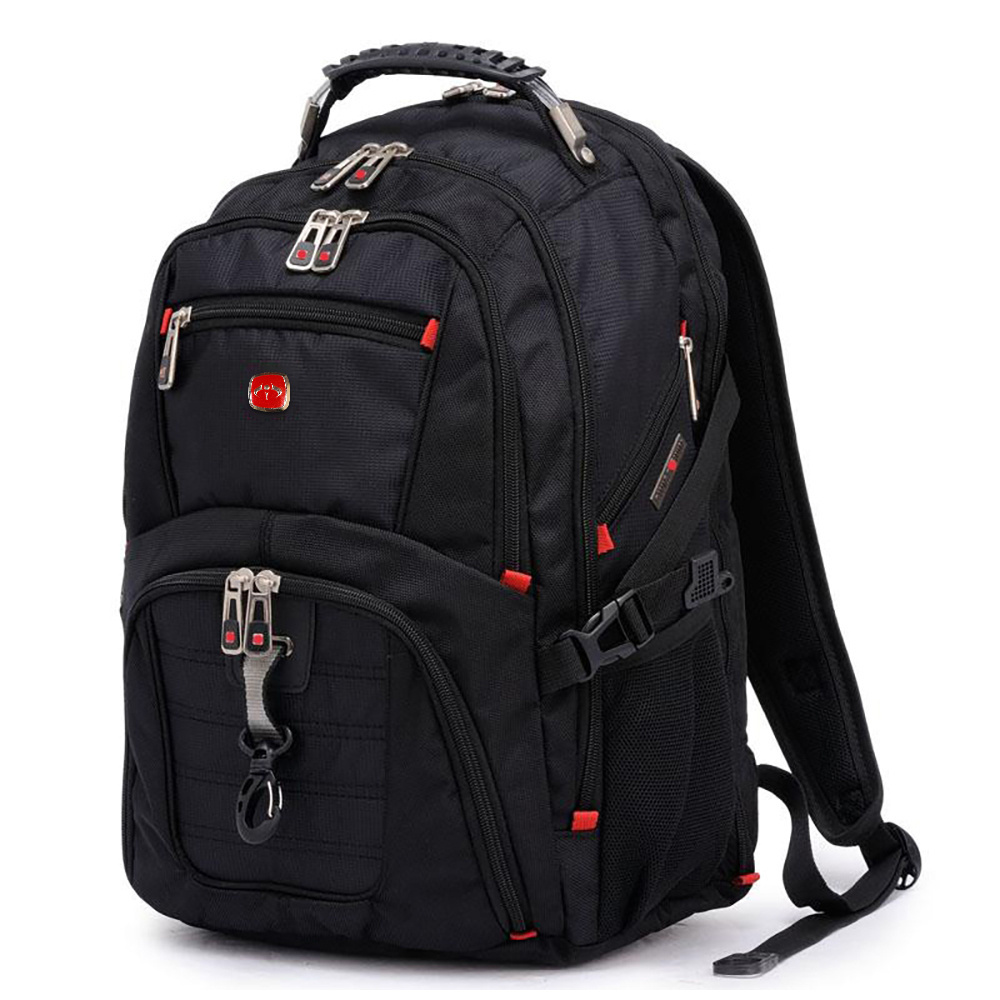 Wielofunkcyjny, duży plecak z komorą na laptopa | 40l, gniazdo USB i mini jack 3,5", nylon balistyczny 1680D | czarny | BR10 - obrazek 2