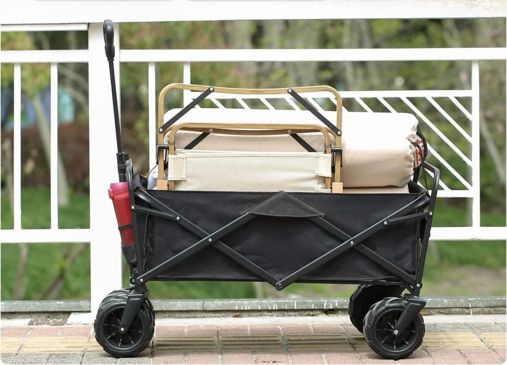 Składany wózek turystyczny | Duży wózek transportowy 100kg | Wózek na plażę 120L | CP01-80 - obrazek 4