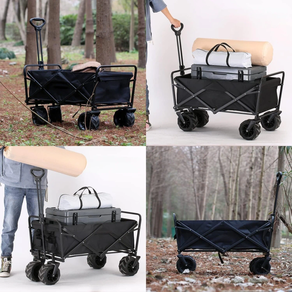 Składany wózek turystyczny | Duży wózek transportowy 100kg | Wózek na plażę 120L | CP01-80 - obrazek 7