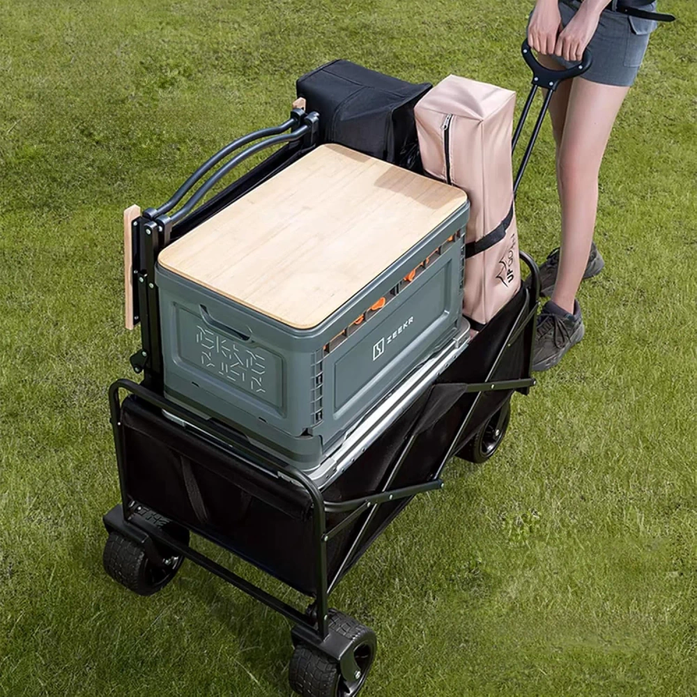 Składany wózek turystyczny | Duży wózek transportowy 100kg | Wózek na plażę 120L | CP01-80 - obrazek 9