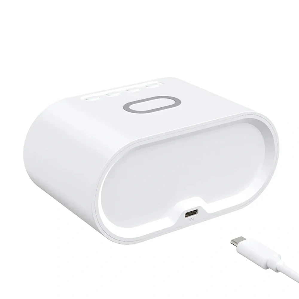 Inteligentny budzik z ładowarką bezprzewodową Qi 15W | Budzik z trzema alarmami | Zegarek z wyświetlaczem temperatury | SZ06-15W-W - obrazek 3