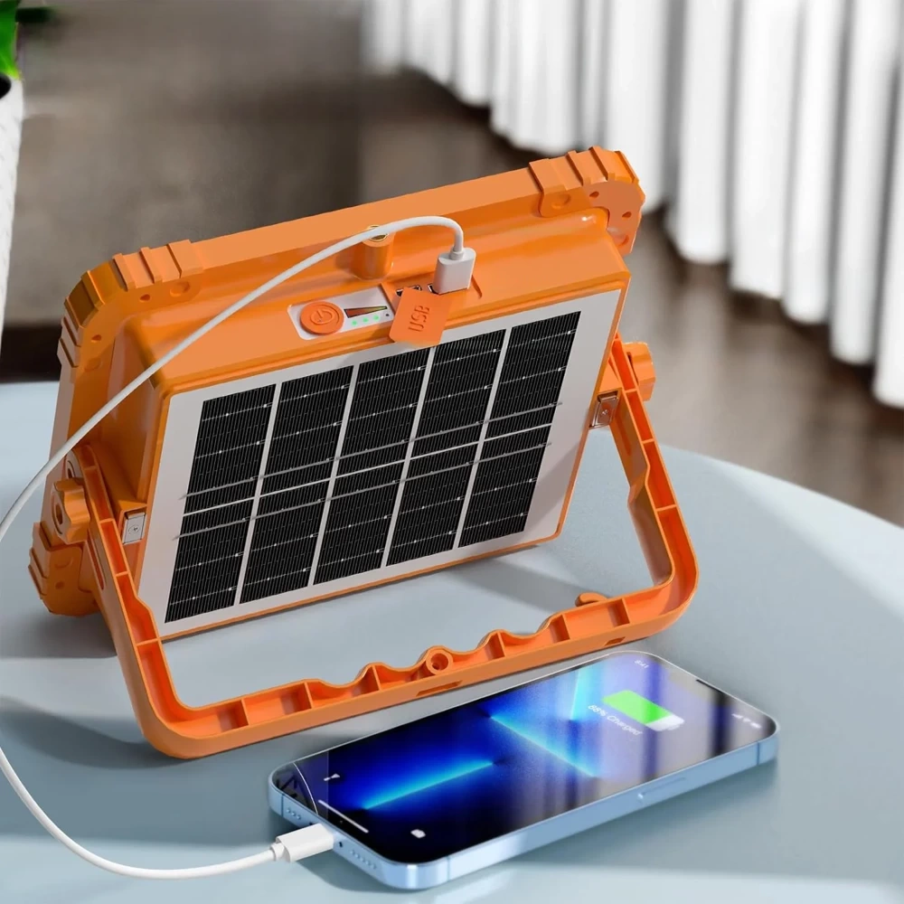 Lampa robocza solarna | Funkcja powerbanku | LED | TGD-200W-YELLOW - obrazek 5