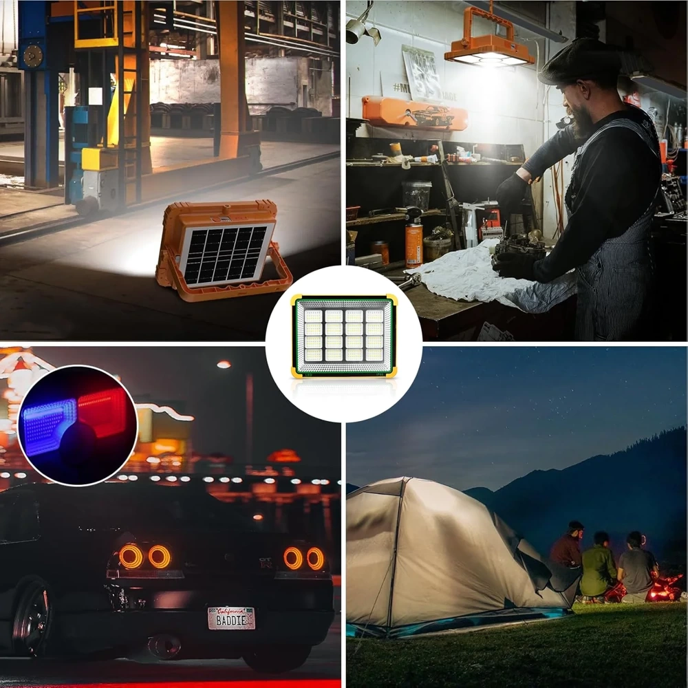 Lampa robocza solarna | Funkcja powerbanku | LED | TGD-200W-YELLOW - obrazek 6
