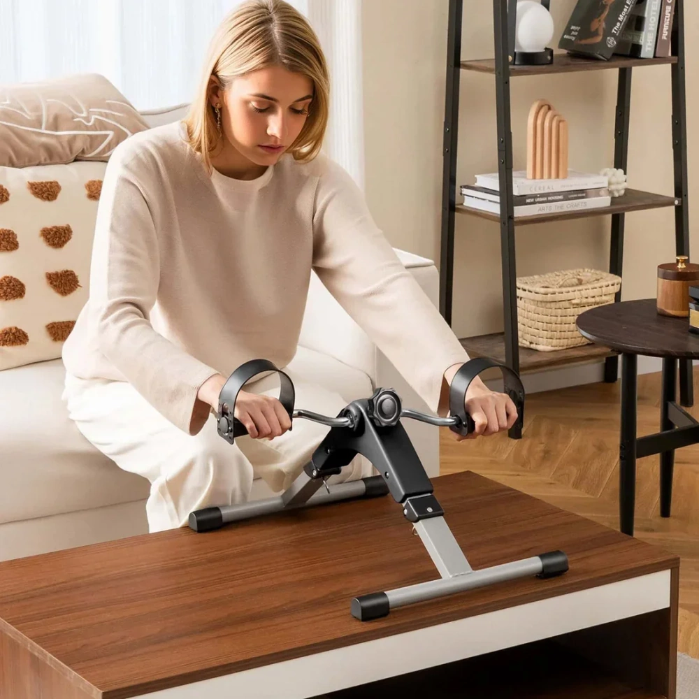 Mini rowerek treningowy z regulacją oporu i licznikiem LCD | Składany rowerek rechabilitacyjny do ćwiczenia rąk i nóg | Rotor | DH-301 - obrazek 5