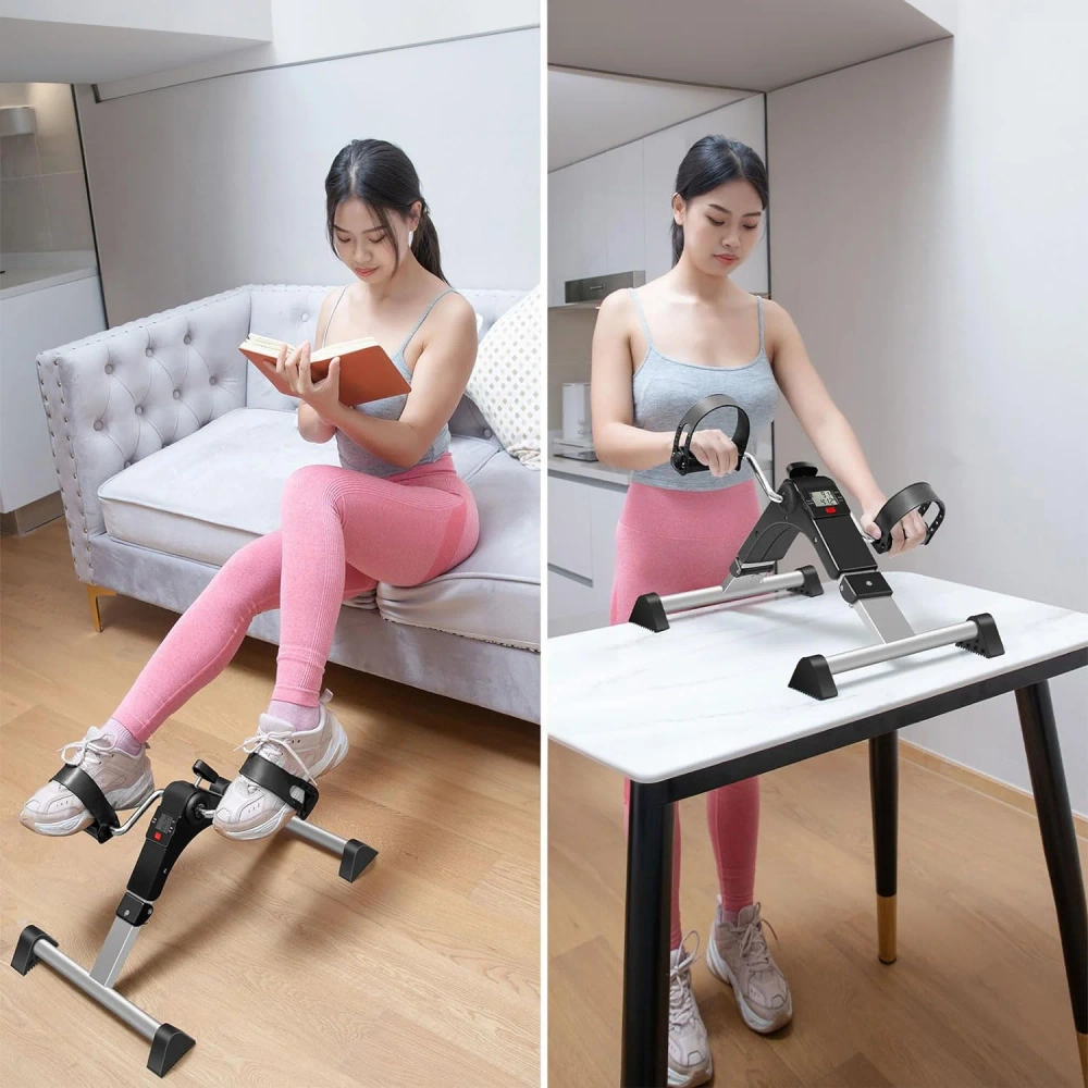 Mini rowerek treningowy z regulacją oporu i licznikiem LCD | Składany rowerek rechabilitacyjny do ćwiczenia rąk i nóg | Rotor | DH-301 - obrazek 9