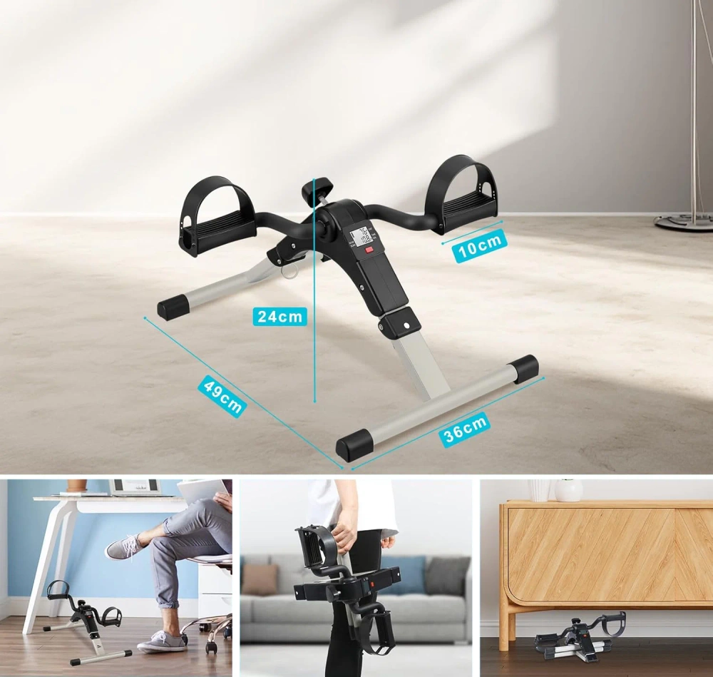 Mini rowerek treningowy z regulacją oporu i licznikiem LCD | Składany rowerek rechabilitacyjny do ćwiczenia rąk i nóg | Rotor | DH-301 - obrazek 12
