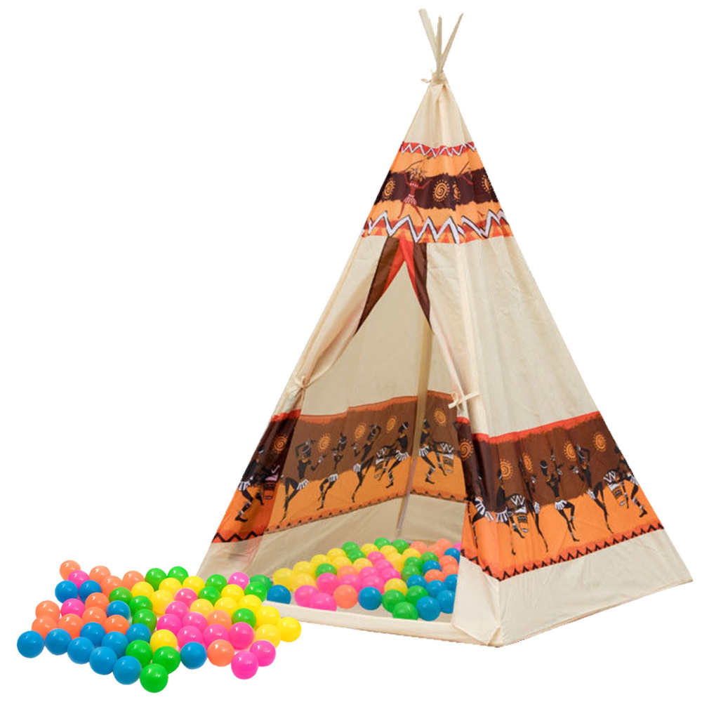 Namiot Tipi Indiański Baza Dla Dzieci + 60 Piłek 155 cm - obrazek 2